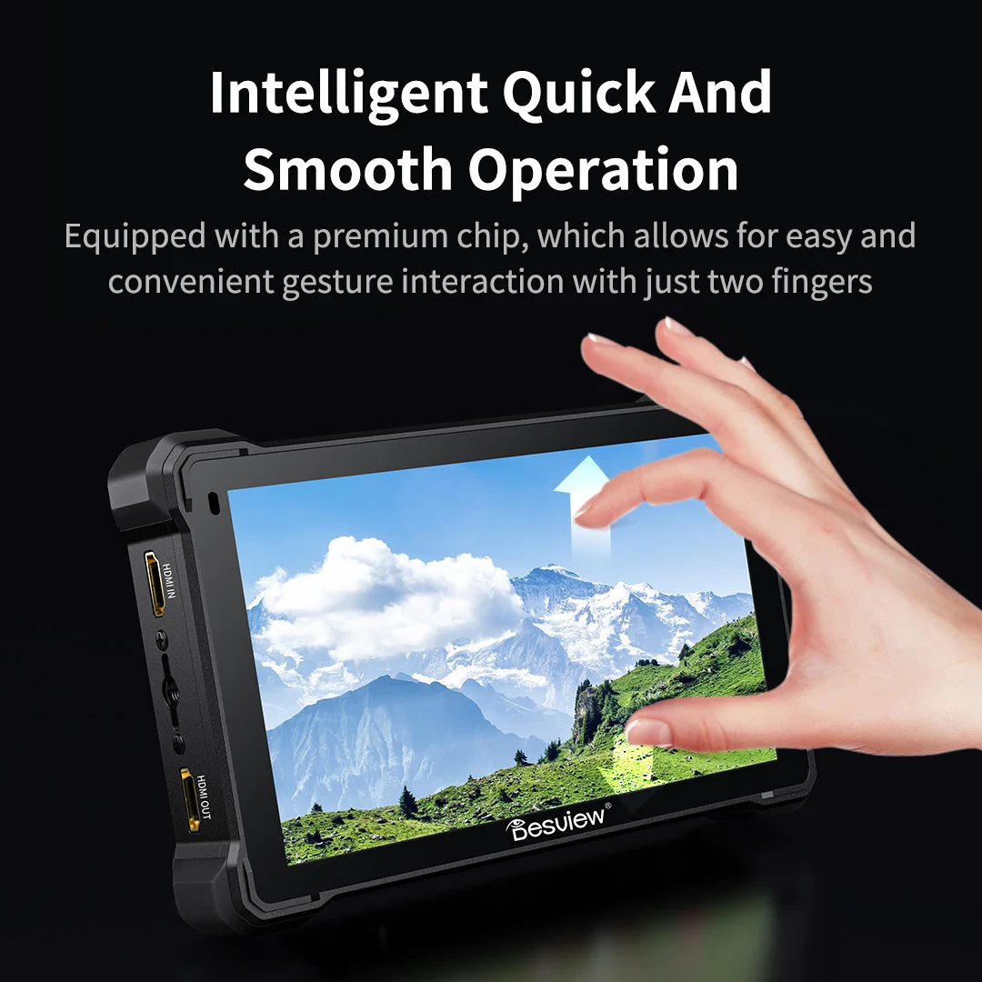 7 inch Camera Field Monitor 4K 60HZ 2800nits HD Touch Screen IPS Camera Monitor HDMI 3G-SDI Input/Loopout Desview R7III/R7SIII