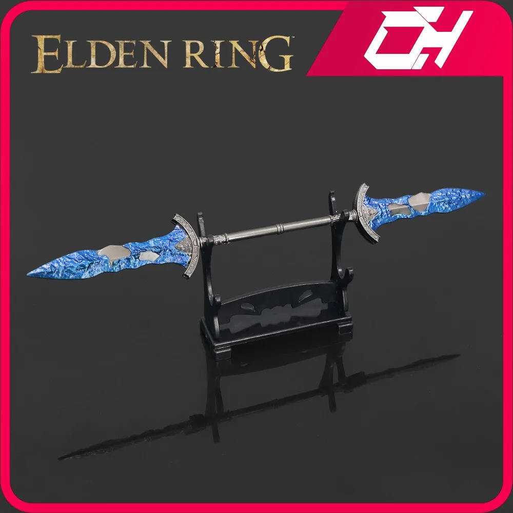 Elden Ring Weapon Gargoyle's Black Blades Anime Game Keychain Swords