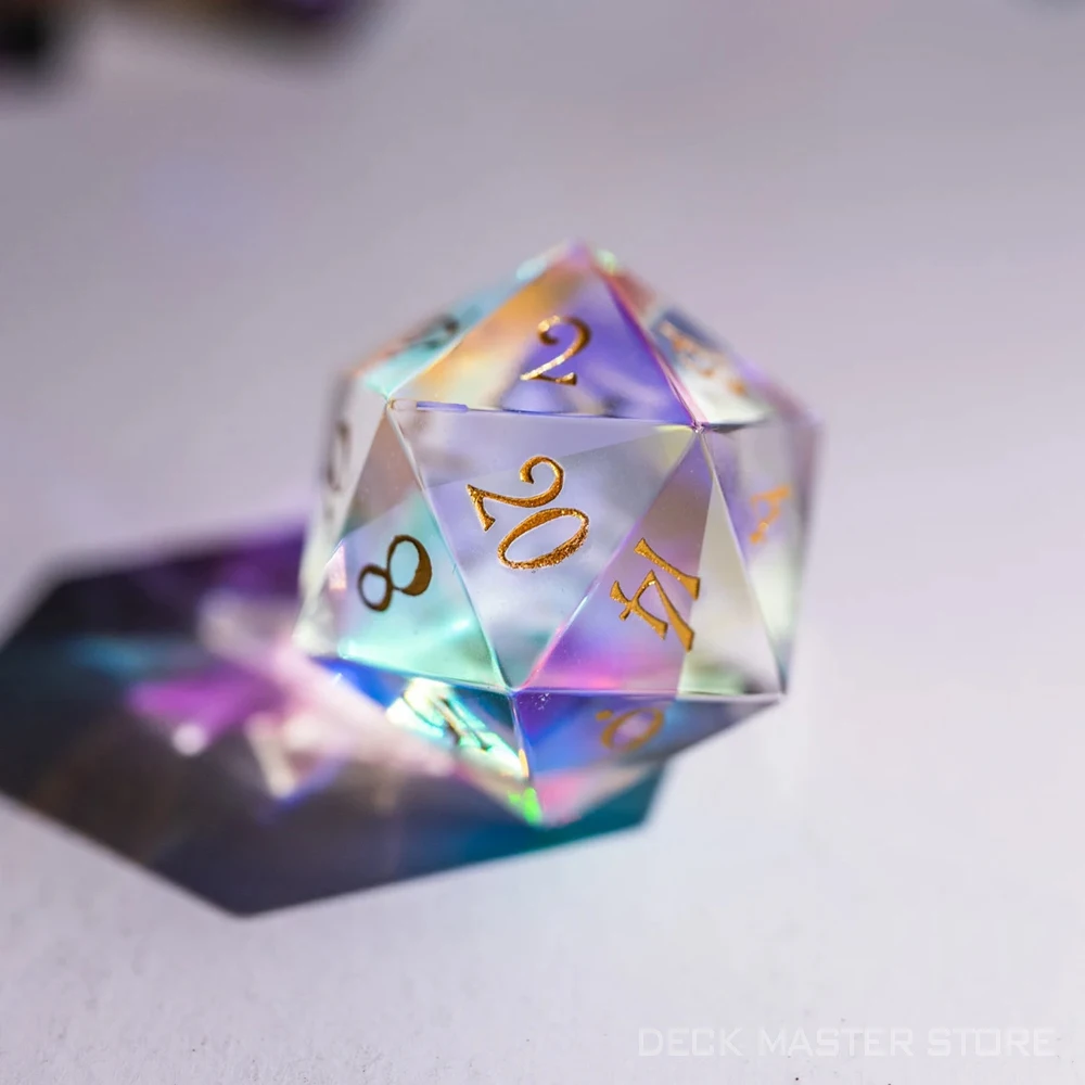 Dichroic Glass Polyhedral Dice Set Gemstone DnD Dice Set for Board Games Dungeons and Dragons, RPG Game DND Magic Game фигурка numskull tubbz dungeons and dragons ranger