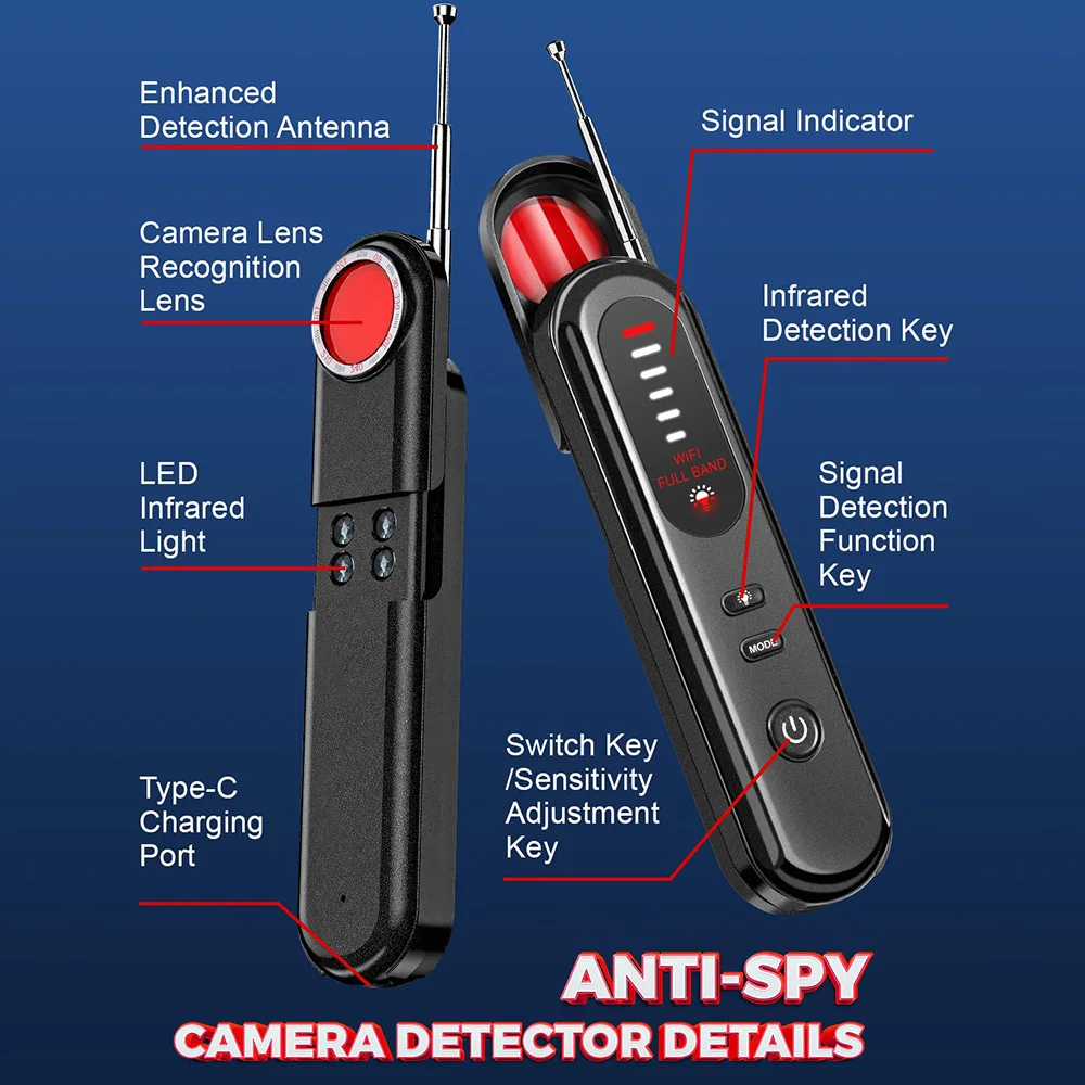 GPS Tracker Detector Multifunctional Hotel Infrared Anti-Positioning Anti-Eavesdropping Tracking Scanning Camera Detector