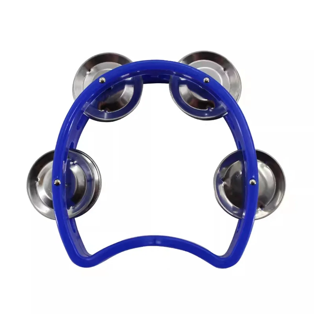 Hand Held Tambourine Metal Bells Plastic Rattle Percussion Musical Instrument Toys 10cm Diameter