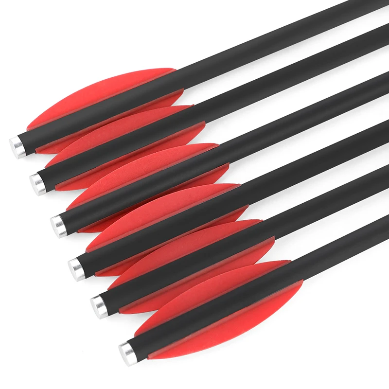 6/12pcs Mixed Carbon Arrow 7 Inch Archery Crossbow Arrow Blades Broadhead Rubber Feather Crossbow Bolt Hunting Shooting