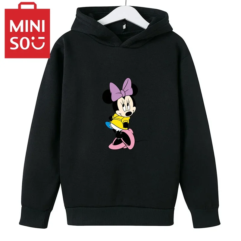 

2023 New Miniso Autumn and Winter fashion Children 3-15 years old sports casual cartoon children's printed hoodie size 100-160yk