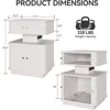 Night Stand, LED Nightstand, Bedroom Night Stand with Charging Station, 2 Drawer Nightstand, Modern Nightstands with Curvy Edge 2