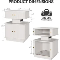 Night Stand, LED Nightstand, Bedroom Night Stand with Charging Station, 2 Drawer Nightstand, Modern Nightstands with Curvy Edge 2