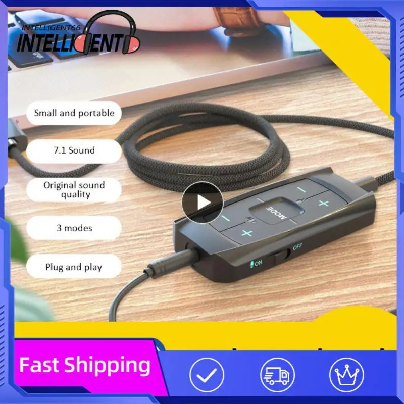 

Звуковая карта Usb, совместимая Гибкая звуковая карта Plug And Play, изысканный адаптер, звуковая карта Usb, черные компьютерные аксессуары