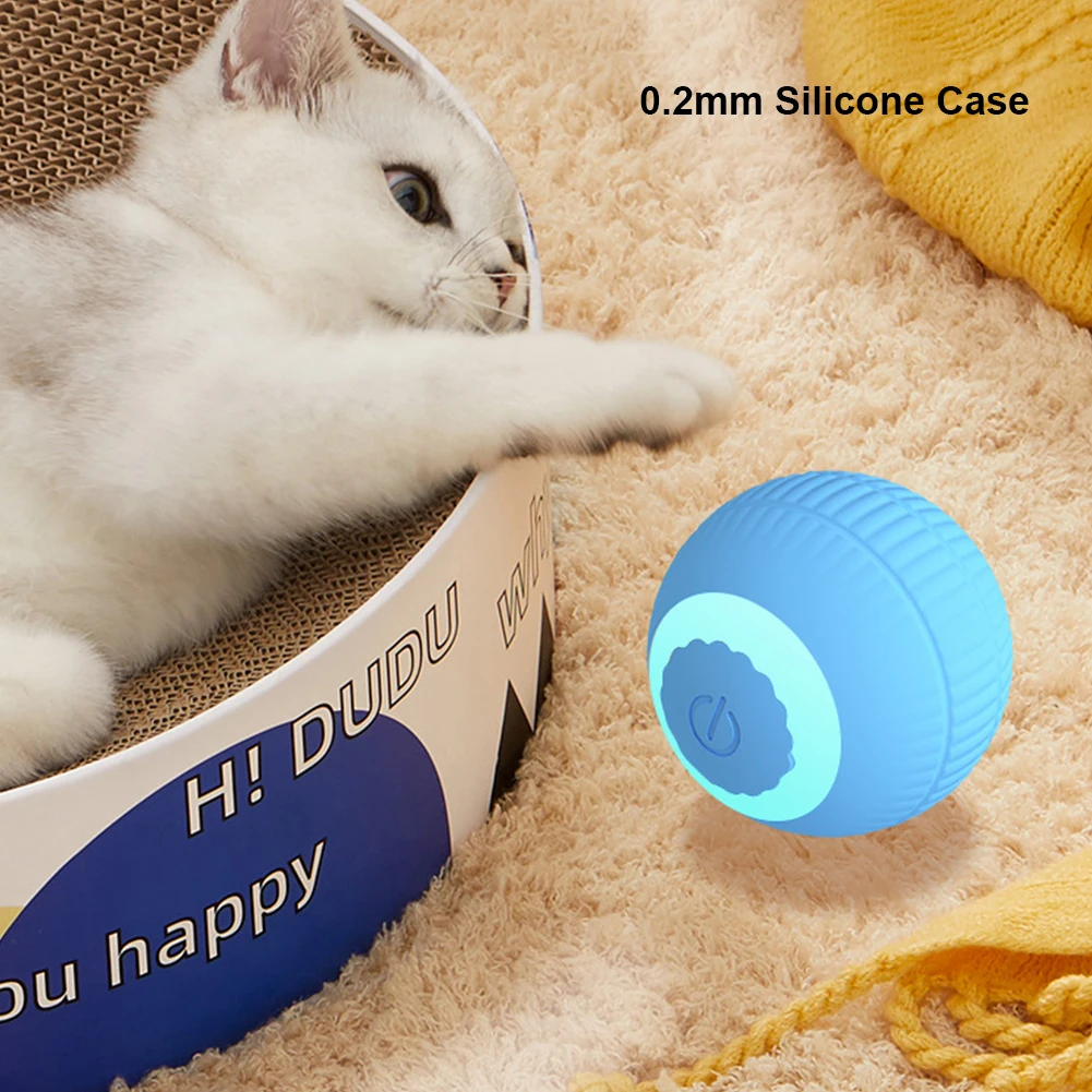 Automatic Ball Toys USB Rechargeable Smart Interactive Cat Toy ABS Intelligent Rolling Toy Ball for Kitten Dog Playing