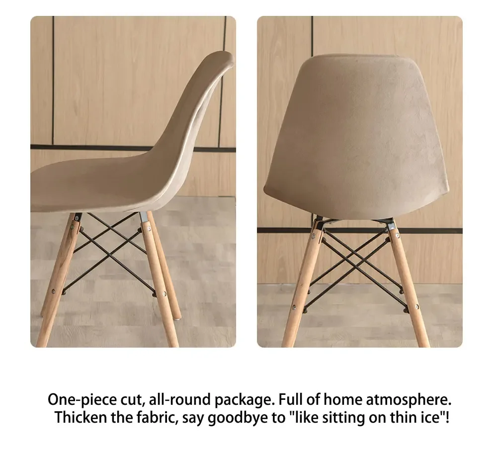 Description Picture 4 of itemSolid Color Velvet Chair Cover Spandex Back Seat Cover Living Room Office Bar Banquet Decoration Furniture Protective Cover