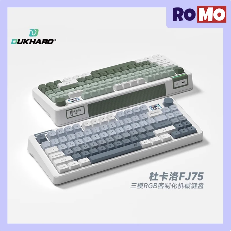

Беспроводная механическая клавиатура DUKHARO FJ75, трехрежимная прокладка, 84key, горячая замена, Офисная Клавиатура RGB, N-key, переворот, Игровая клавиатура