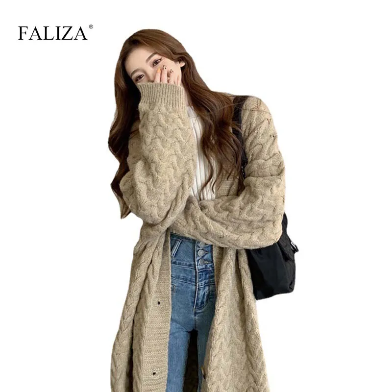 

2023 Autumn Winter Womens Medium Length Twisted Cardigan Sweaters Loose Lazy Senior Elegant New Korean Trends Knitwear Jumpers