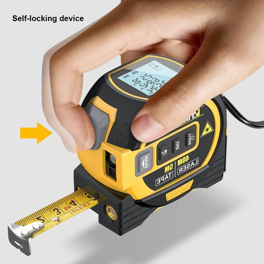 

5m Tape Measure 3-in-1 Laser Rangefinder Ruler LCD Display Distance Meter Measurement Device Area Volumes Surveying Equipment