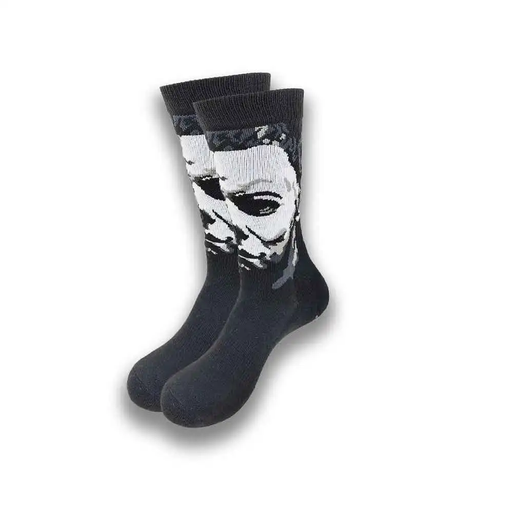 The bottom of towel is thickened and kept warm in winter couture men's socks adult cartoon head tube crew men's socks.