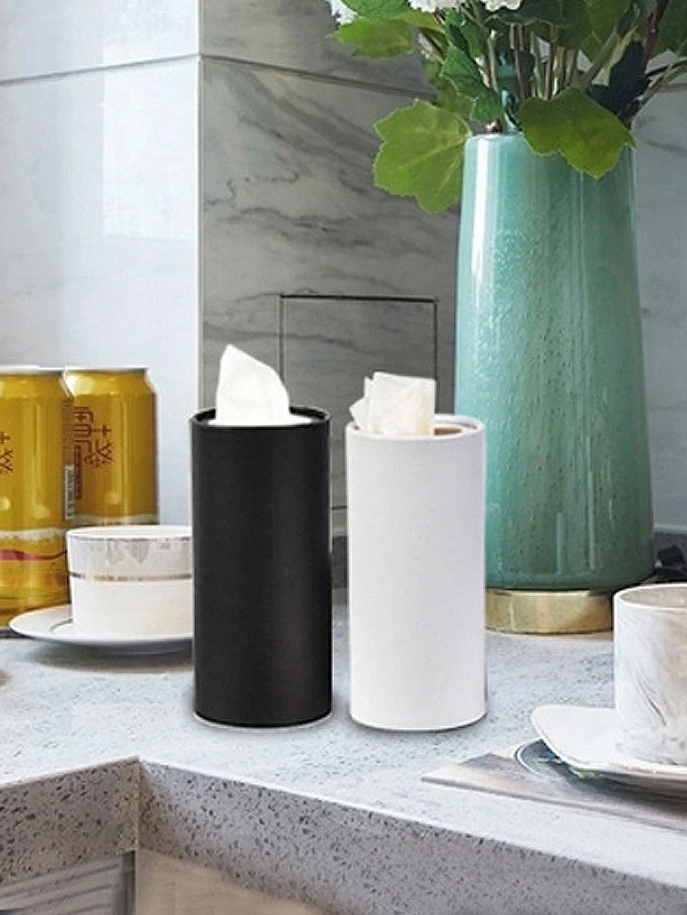 1pc Car Tissues Box Holder，Creative Design Travel Tissue Tubes Box Container，for Car Tissues Cylinder，Bathroom, Kitchen 2