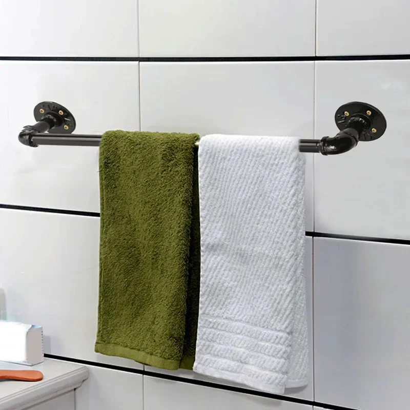 Industrial Pipe Towel Rack, Waterproof Bathroom Organizer, Durable Vintage Pipe Decor, Heavy-Duty Towel Holder