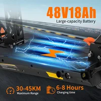 TWOFISH V5 MAX 1500W Scooter électrique adulte 48V 18AH batterie 45 Km/h vitesse 11 pouces tout-terrain pneu double frein à disque e-scooter 3