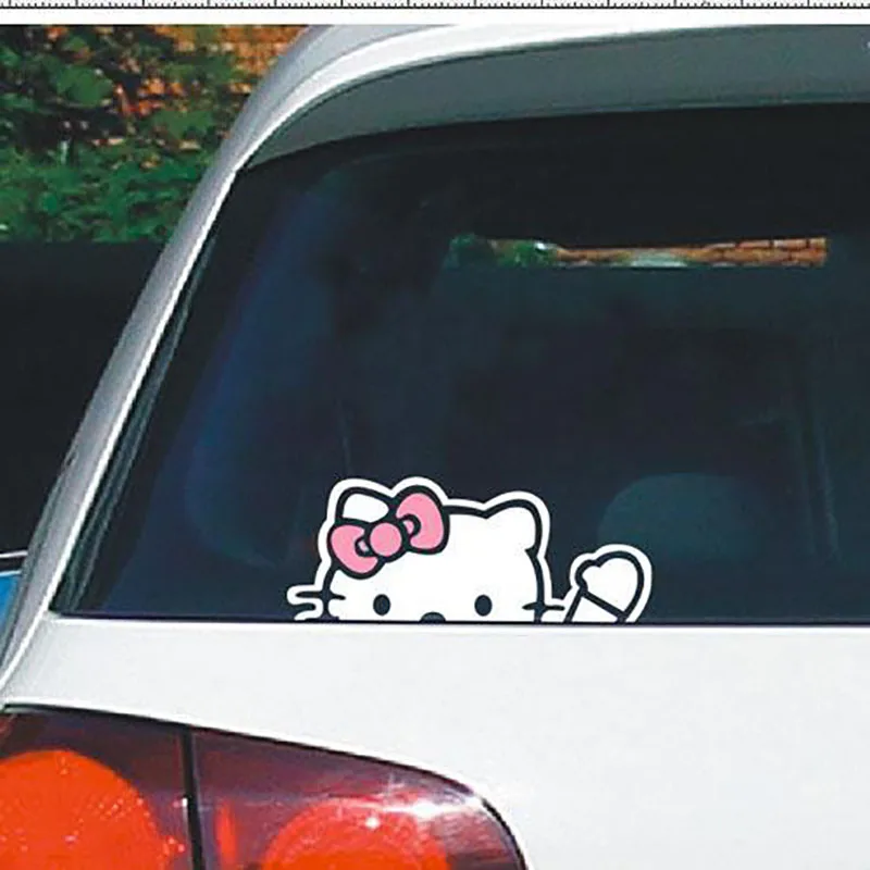 

Anime Sanrios Hello Kittys 1 Pcs Funny Car Sticker Pull Fuel Tank Pointer To Full Reflective Vinyl Car Sticker Decal Wholesale