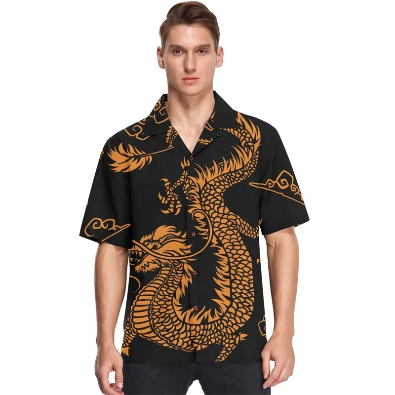 Camisas hawaianas para hombre, de manga corta, con estampado 3D de animales, camisa de playa Aloha, camisas informales de verano de gran tamaño con botones