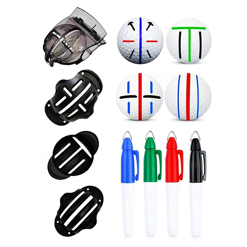 1 Set Di Marcatori Per Palline Da Golf, Accessori Per Il Golf Di Aggiornamento, Stencil Per Marcatura Di Palline Da Golf E Pennarelli Per Palline Da G