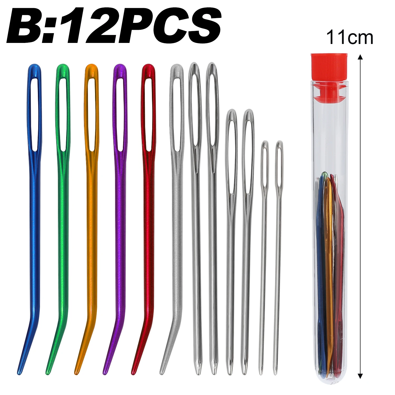 Large Eye Sewing Needles Kit With Plastic Tapestry Pins - 19 Needles & 8 Pins For Quilting, Knitting, Crafts - View #5