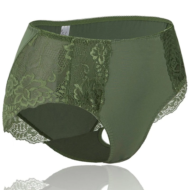 Silky Brief For Women Underwear Lingerie Transparent Plus Size Panties M L XL 2XL 3XL 4XL 5XL Mid Waist Panty Sexy Lace Intimate