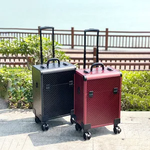 Women's Makeup Suitcases On Wheels Large Capacity Organizer Tool Box Professional Manicure Suitcase Travel Hand Trolley Case