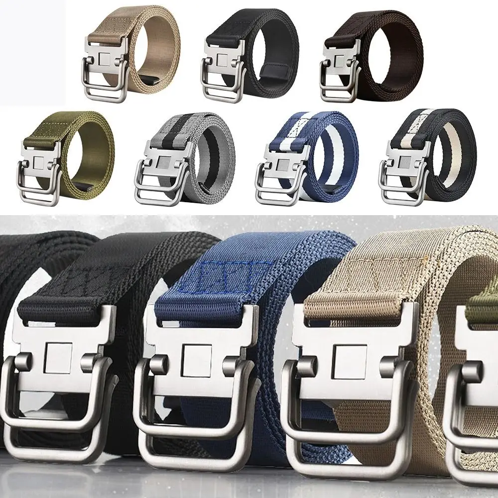

Fashion Casual Outdoor Female Canvas Strap Nylon Braided Belt Double Buckle Waistband Weave Waist Band