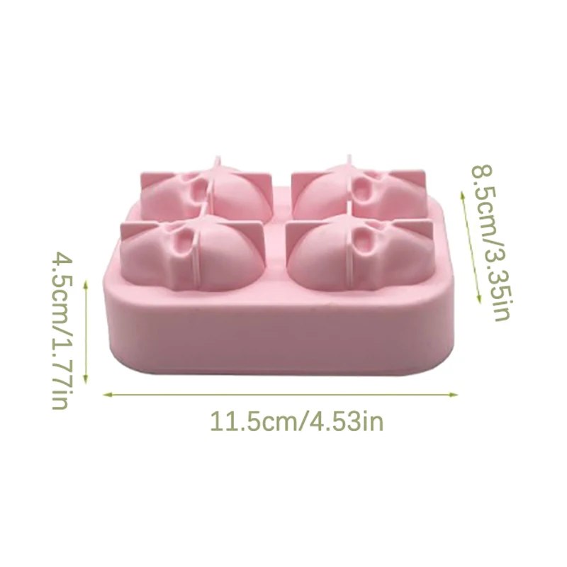 Creative Skull Shape Silicone Ice Hockey Ball Mold 4 Grid Large Ice Whisky Grid DIY Model Ball Tool DIY Mould Maker