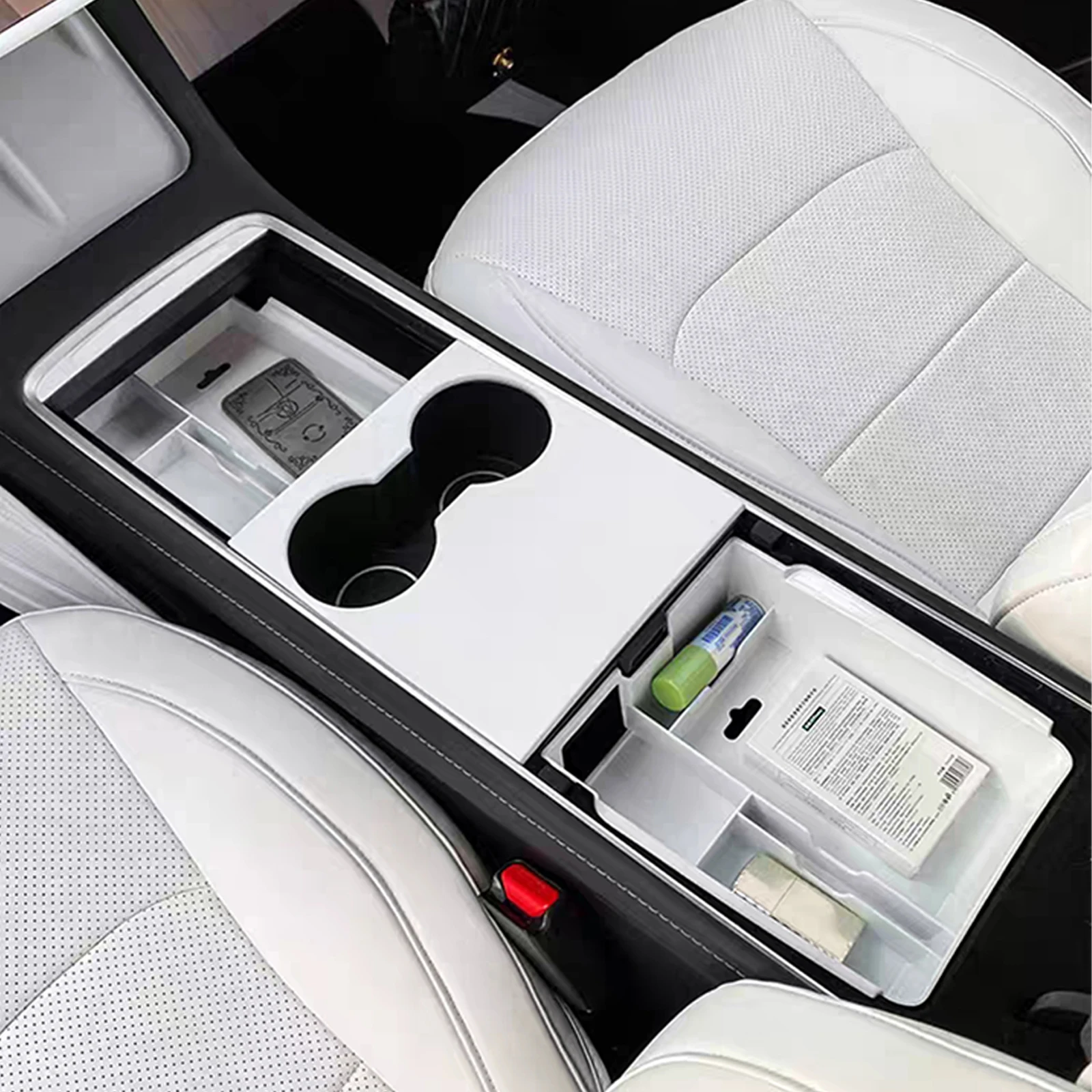 Tesla Model 3 y – boîte de rangement intérieure pour Console centrale, blanc,  Protection d'écran pour volant, housse décorative pour siège de  repose-pieds - AliExpress