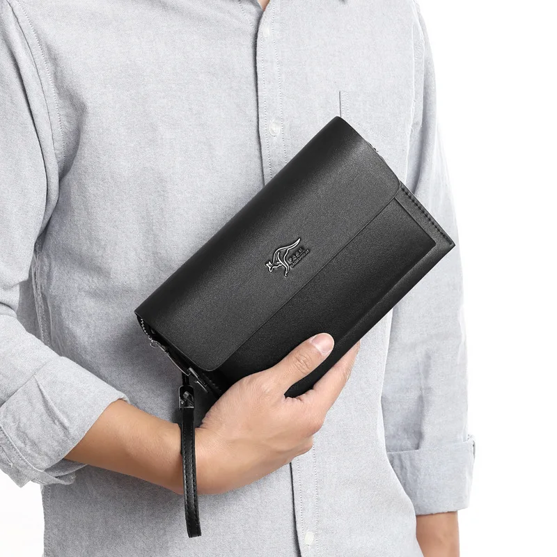 New Men's Multi-Card Slot Password Lock Anti-Theft Handbag High-Quality Luxury Large Capacity Business Clutch Briefcase