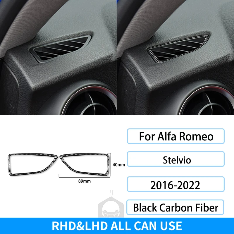 YIWANG Cornici Cromate Per Maniglie Interne Alfa Romeo Stelvio 2017-2020 – 4 Pezzi, Effetto Fibra Di Carbonio, Con Nastro 3M - 2