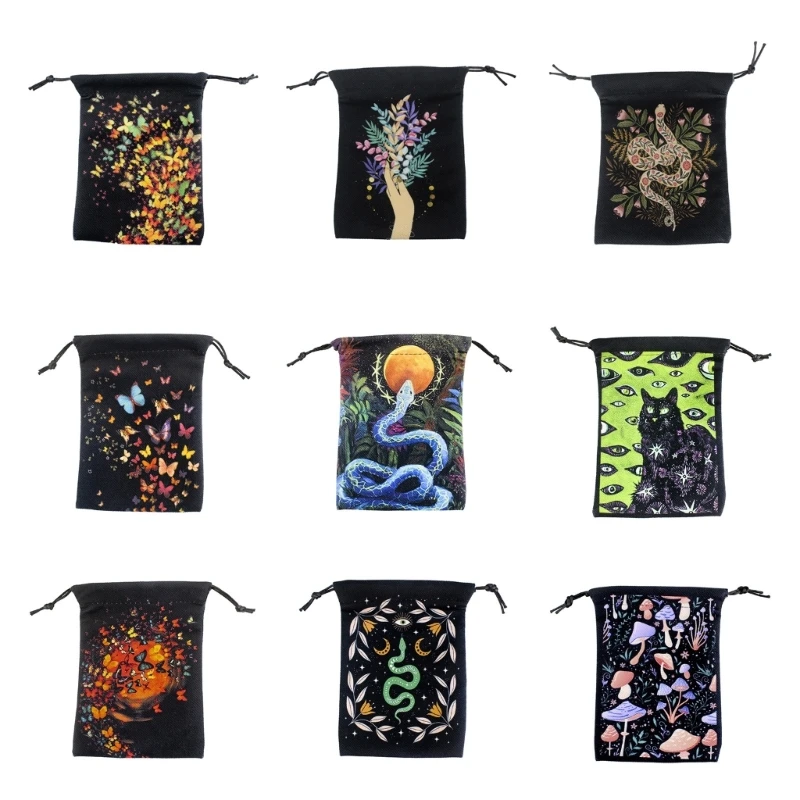 

Tarot Card Storage Bag,Board Game Drawstring Tarot Bag for Dices Jewelry-Trinket