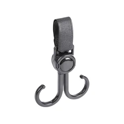 Versatile 360° Rotating Double Hook Stroller Hanger with Adjustable Fastener (A1)