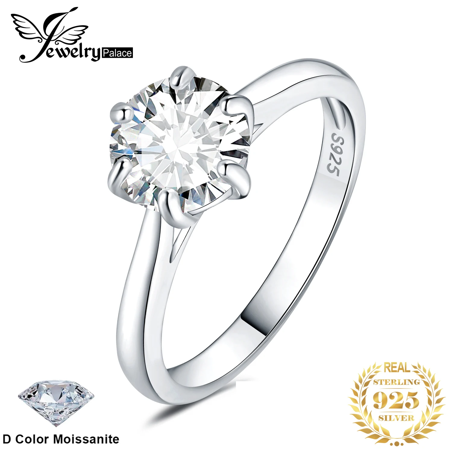 JewelryPalace モアッサナイト D カラー 0.5ct 1ct 1.5ct 2ct