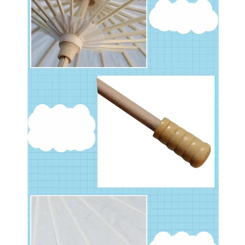 Paper Parasol Wedding Paper Umbrella Party Favor 60/80cm Bamboo Umbrellas for Bridal Shower Centerpieces Photo Props