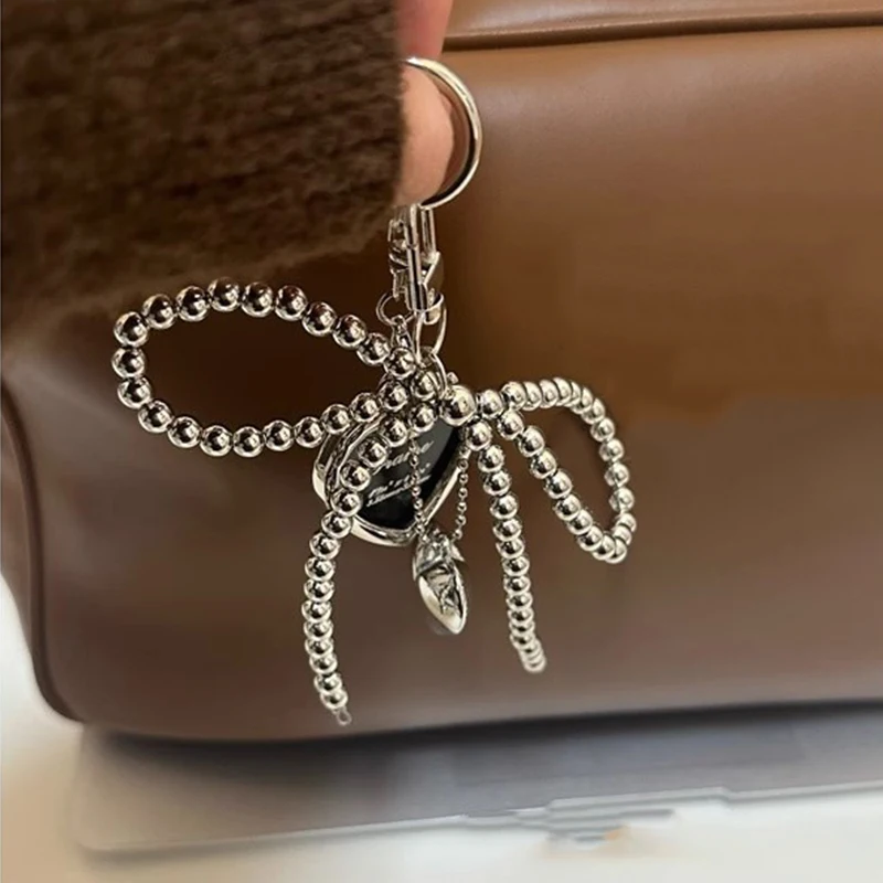 Koreanische Stile Tasche Charme Schöne Herz Schlüsselbund Rucksack Handtasche Anhänger Ornamente Bögen Schlüsselanhänger Mode Schlüsselhalter – Detail 8