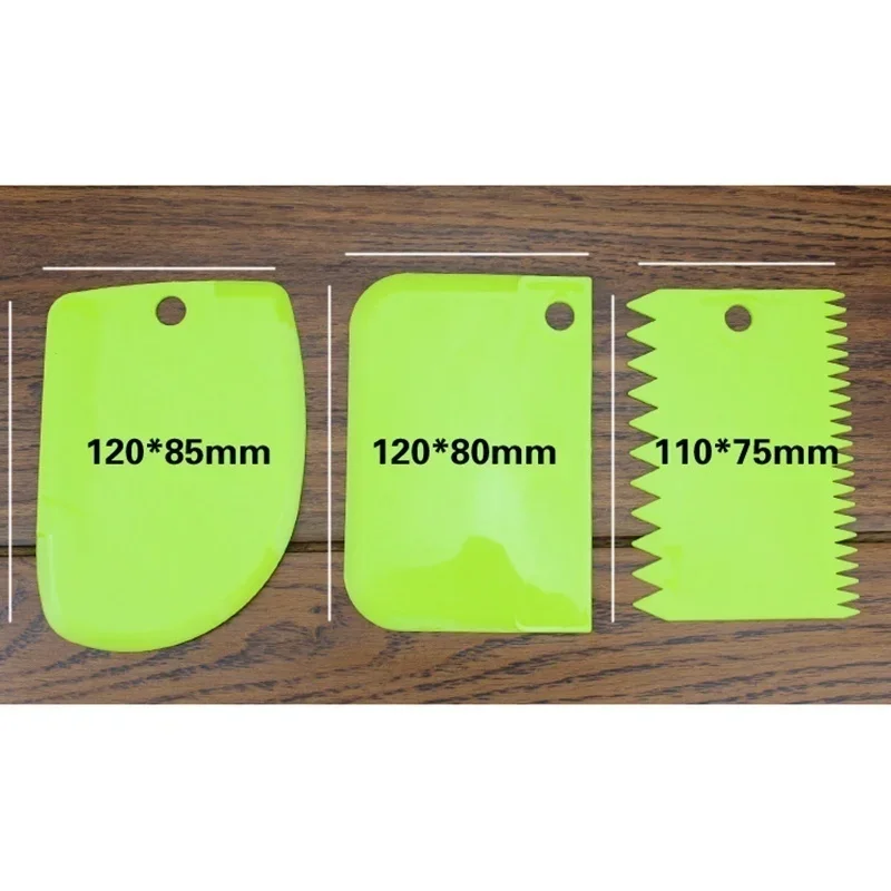New 3pcs / Set Baking Tools For Cakes Dough Cutter Scraper Cake Blade Silicone Spatula Cake Bread Slicer Baking Pasty Tools