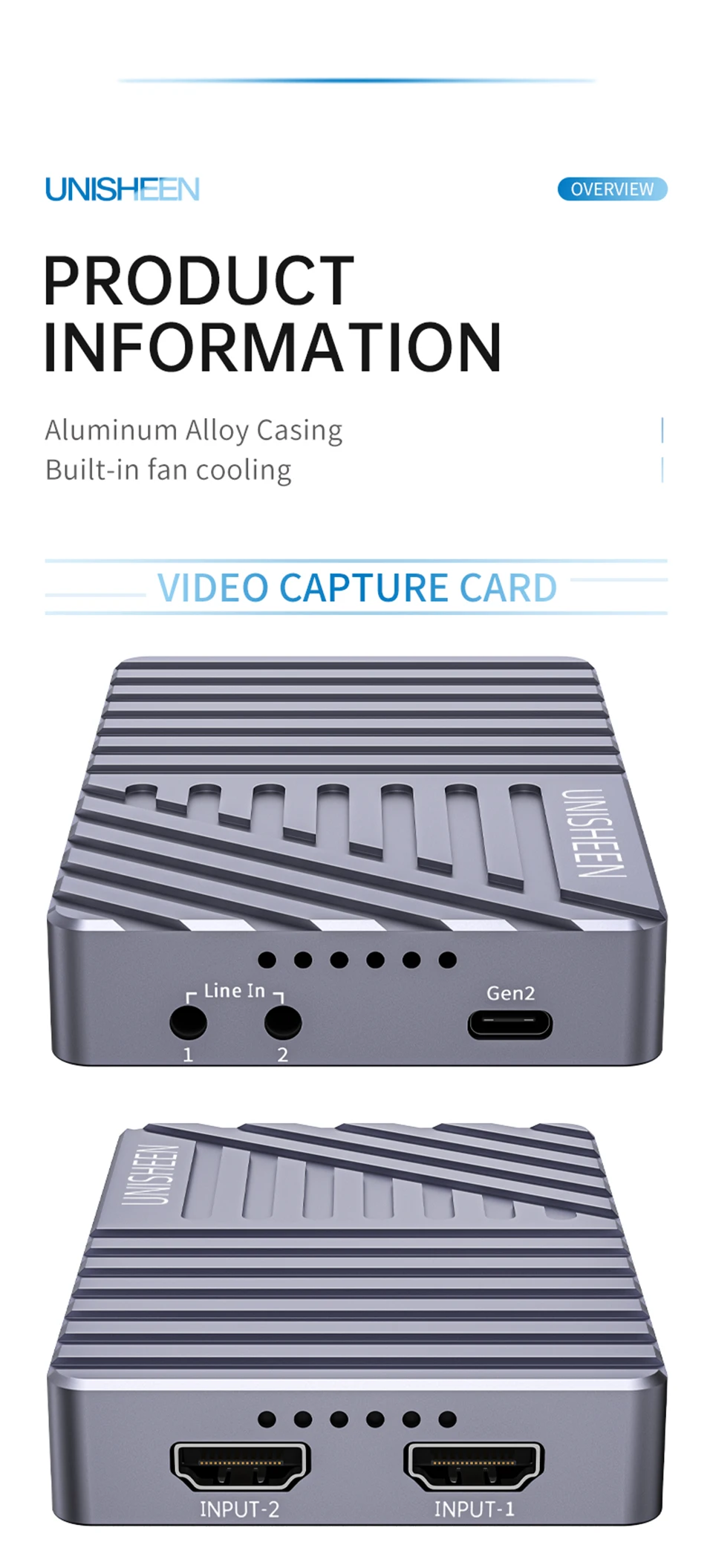 Dual HDMI 4K 30Hz Video Capture Card UNISHEEN