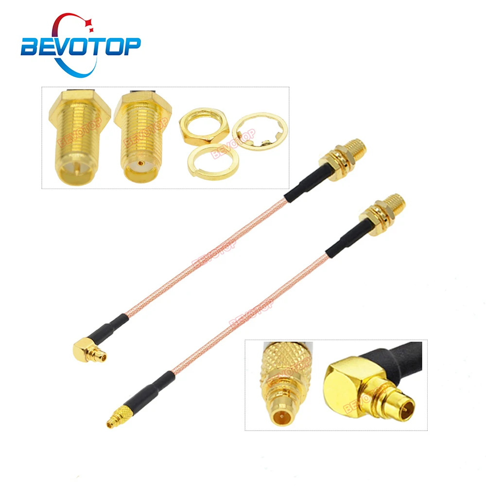 Cabo de Jumper Coaxial Fêmea para Macho Mmcx Reto Ângulo Direito Plugue 90 ° Rg178 Sma para Mmcx Rg178 Pigtail Rg178 10 Pcs Lot rf
