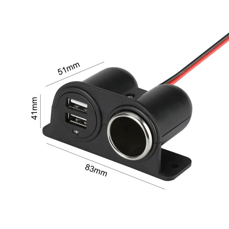 Car Cigarette Lighter USB Dual Power Outlet 12v usb charger Socket Plug Adapter interior replacement part  Car Accessories
