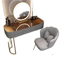 Makeup Luxury Dressing Table Mirror Led Light Salon White Dressing Table Storage Bedroom Comoda Pra Quarto Home Furniture 6