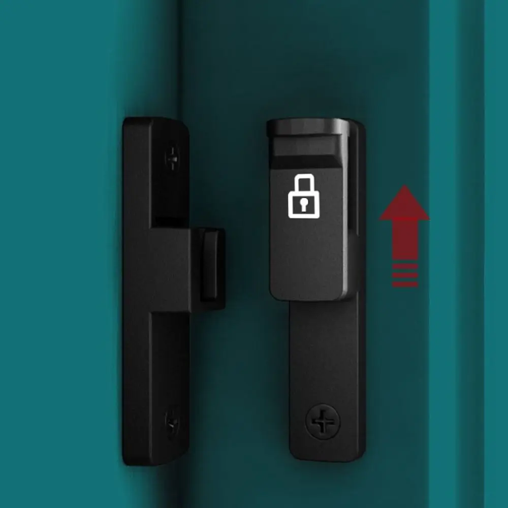 Luminous Door Buckle Zinc Alloy Non Perforated Anti-theft Door Latch 90&deg;/180&deg; Sliding Lock Positioning Latch Hardware