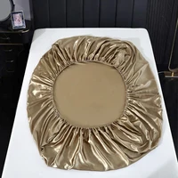 Satin Bedsheet Set High Quality Solid Color Fitted Sheet Set Single Double Queen King Size Flatsheet Set Luxury Bedding 6