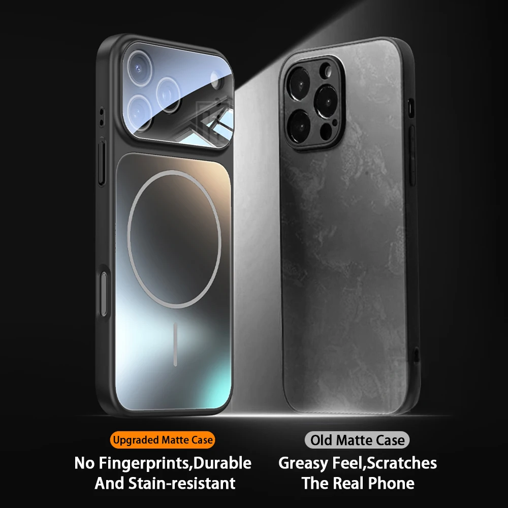 Original AG Nano Frosted Glass For Magsafe Phone Case For iPhone 17 Air 16 15 14 13 12 11 Pro Max Magnetic Wireless Charge Cover view 6