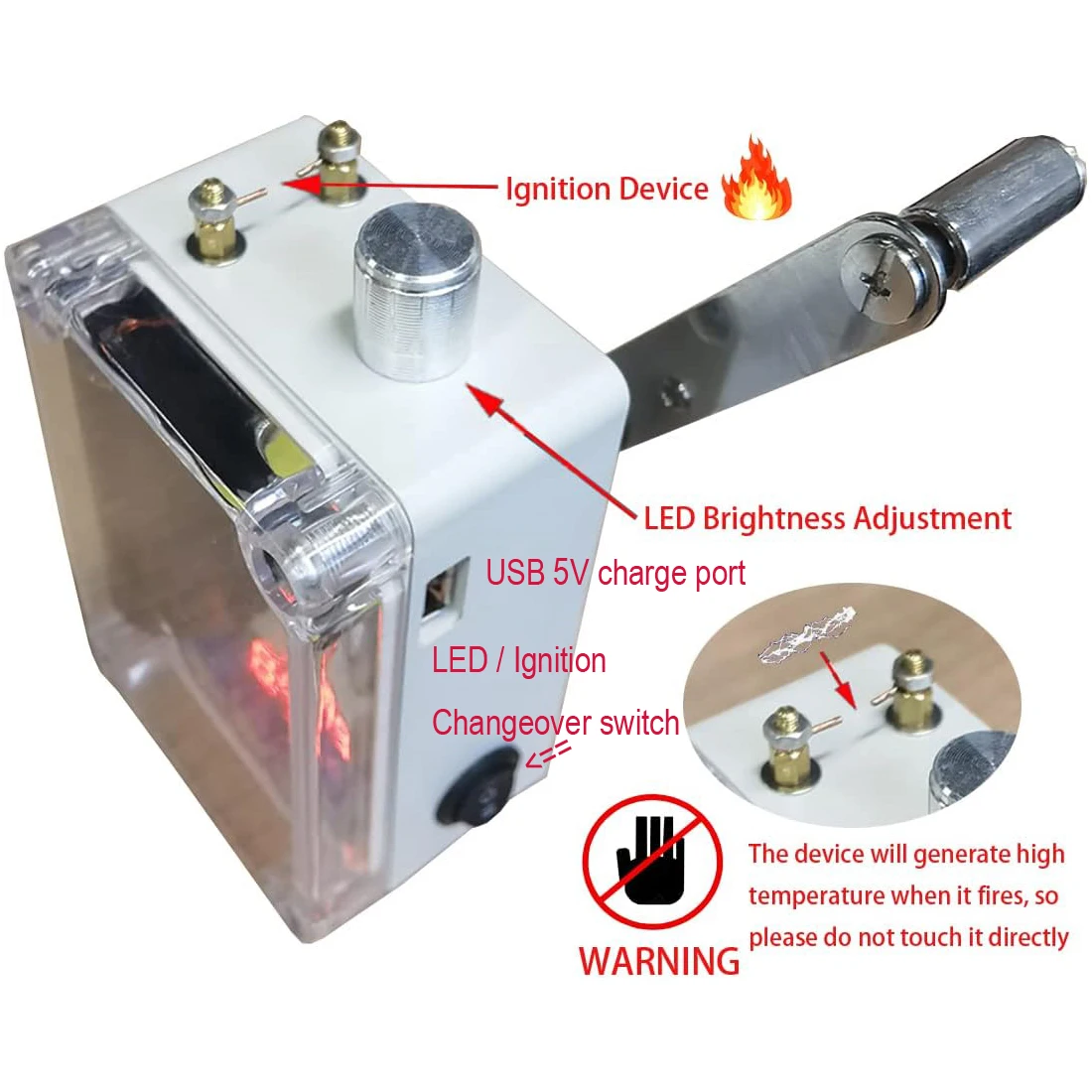 Rechargeable Hand Crank Flashlight/Generator/USB Charger For Phone And - View #6