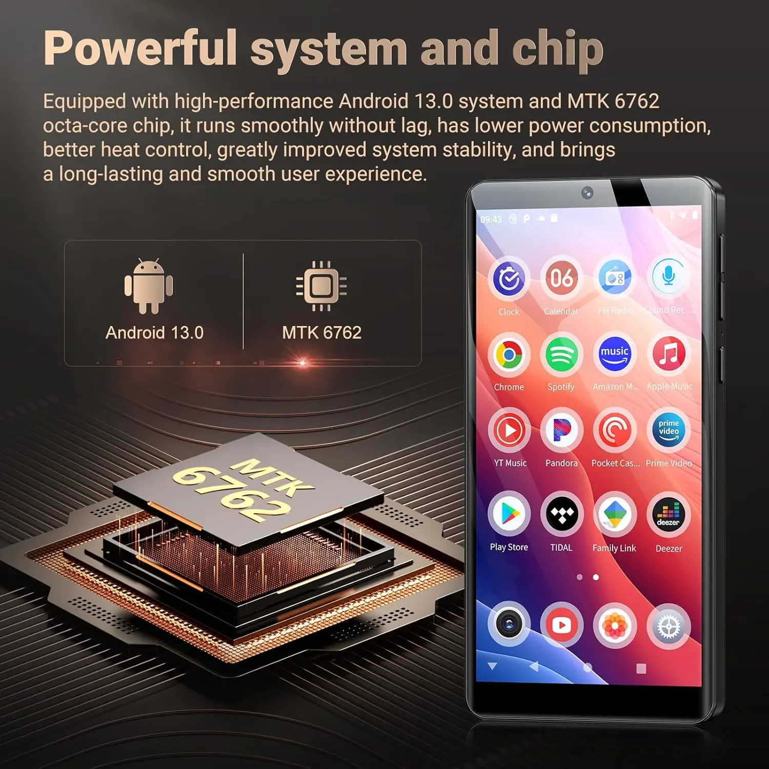 Fanvace 5 80GB MP3 Player With Bluetooth WiFi, Android MP3 India