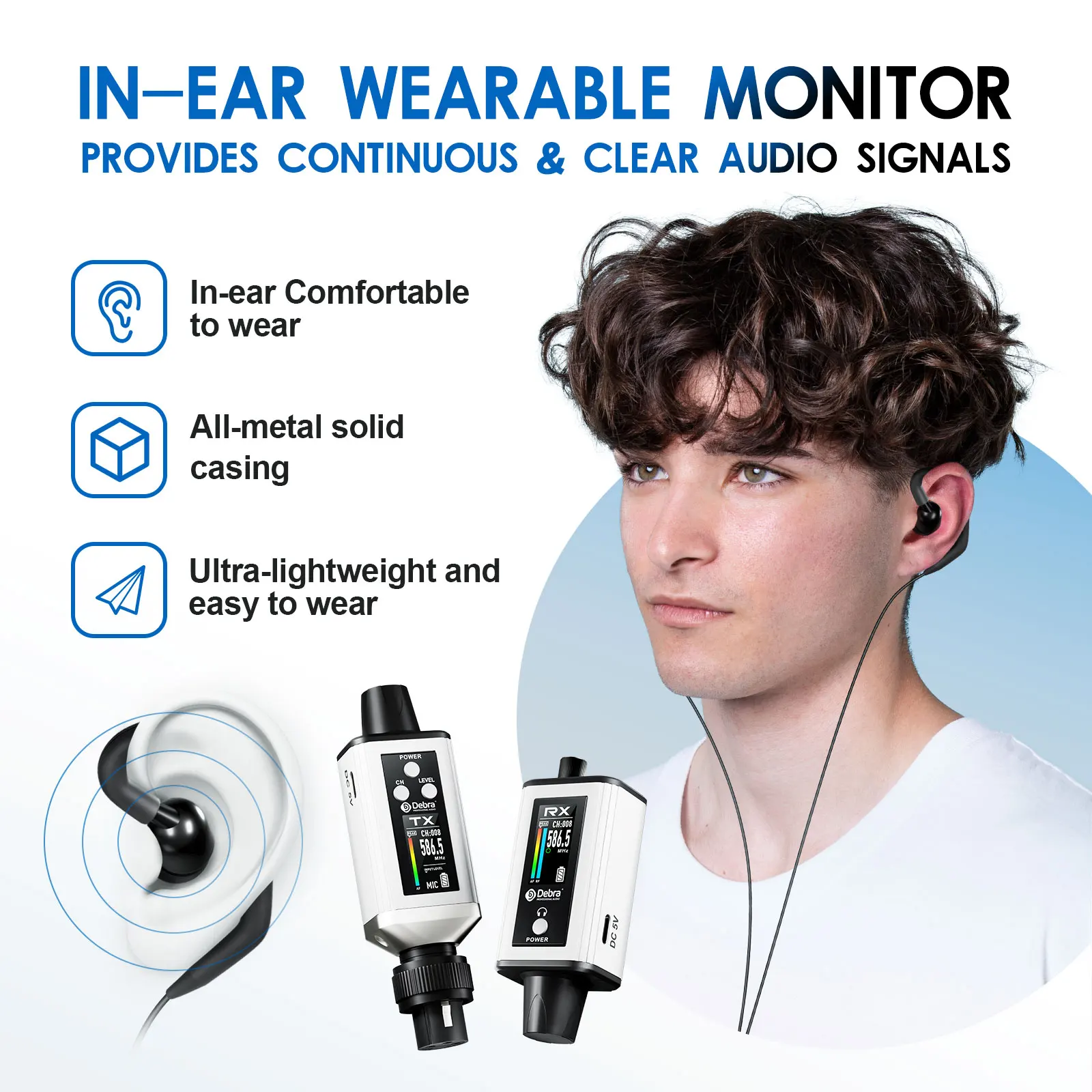 2025 NEW  Audio UHF IEM Stereo EMX-1 wireless monitoring system Rechargeable wit