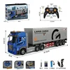RC Car Big RC Container Truck 9CH Alloy Remote Control Oil Tank Truck Electronic Simulation Trailer LED Music Rechargeable Toy 2