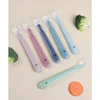 Food Grade Soft Silicone Baby Spoon Baby Cartoon Auxiliary Food Spoon Silicone Spoon Bite Resistant Feeding Tableware Set 2