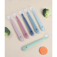 Food Grade Soft Silicone Baby Spoon Baby Cartoon Auxiliary Food Spoon Silicone Spoon Bite Resistant Feeding Tableware Set 2