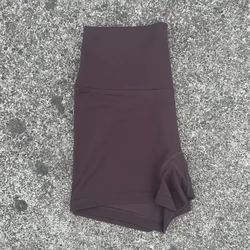 Women's High Waist Solid Color Fitness Shorts - Soft, Squat - Proof Yoga & Athletic Training Wear - M (Distilled coffee)